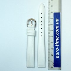 Белый гладкий ремешок для женских часов 12 мм