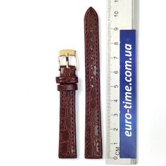 Ремешок на часы, 14 мм, коричневый крокодил