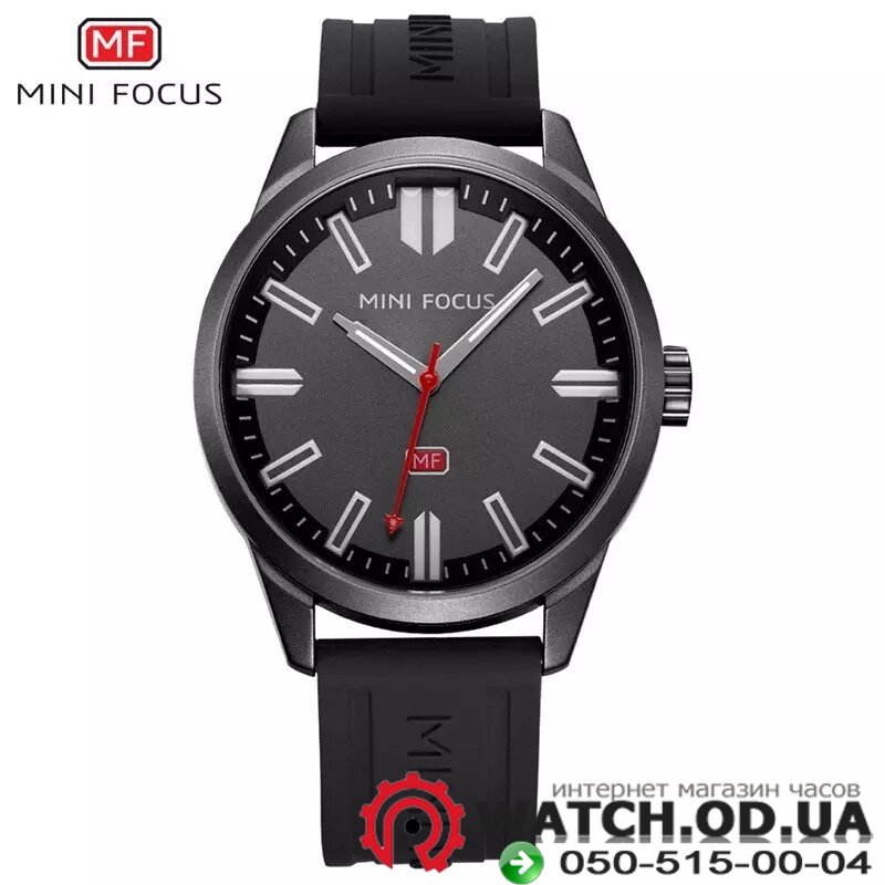 Мужские Часы Mini Focus W54 с силиконовым ремешком, Черный