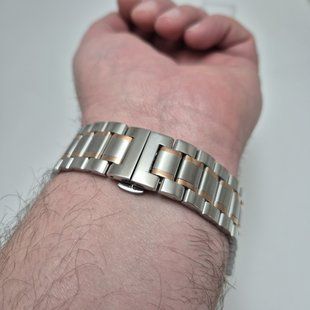 Браслет для наручних годинників - комбі з рожевим золотом 14 мм