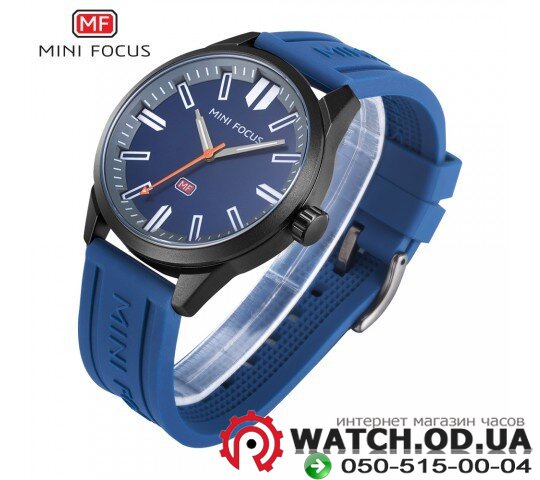Мужские Часы Mini Focus W54 с силиконовым ремешком, Темно-синий