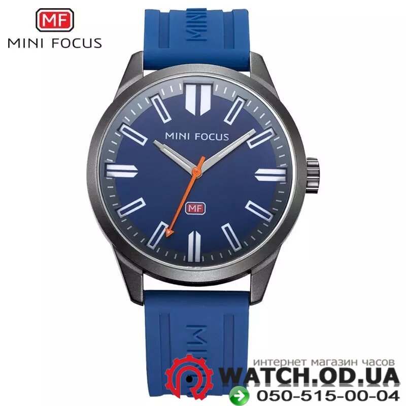 Мужские Часы Mini Focus W54 с силиконовым ремешком, Темно-синий