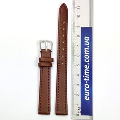 Ремешок на часы, 12 мм, коричневый гладкий