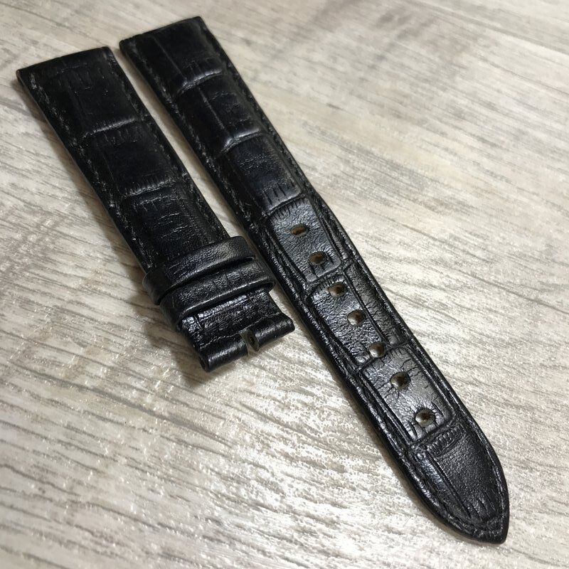 Кожаный ремешок для наручных часов. 20мм. Чёрный. Patek.