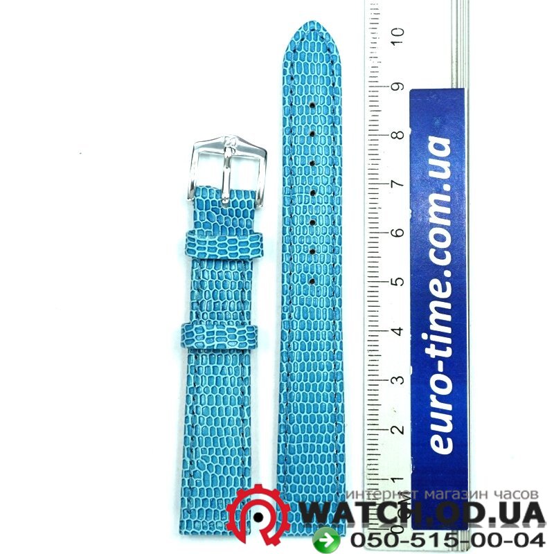 Голубой светлый ремешок для женских часов, 14 мм