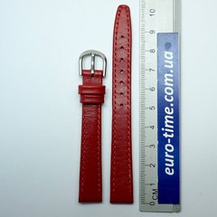 Красный гладкий ремешок для женских часов 12 мм
